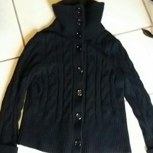 Ann Taylor Loft cardigan sweater black size large