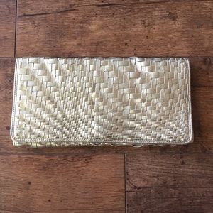 Cole Hann gold weave clutch