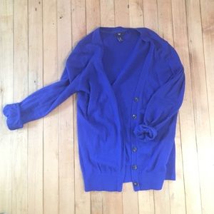 Gap Electric blue button down cardigan