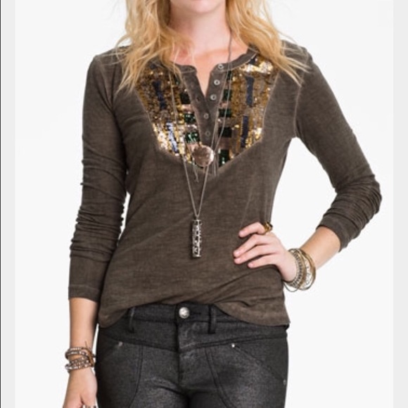 Free people Tiger eye Henley