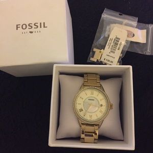 Gold Fossil Watch