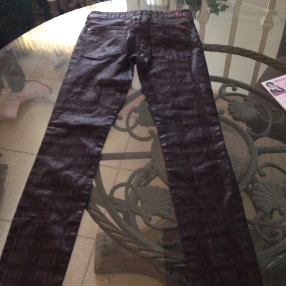 7 FOR ALL MANKIND SIZE 27 THE SKINNY NWOT BURGANDY - Picture 2 of 4