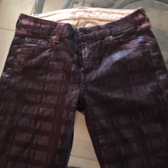 7 FOR ALL MANKIND SIZE 27 THE SKINNY NWOT BURGANDY - Picture 3 of 4