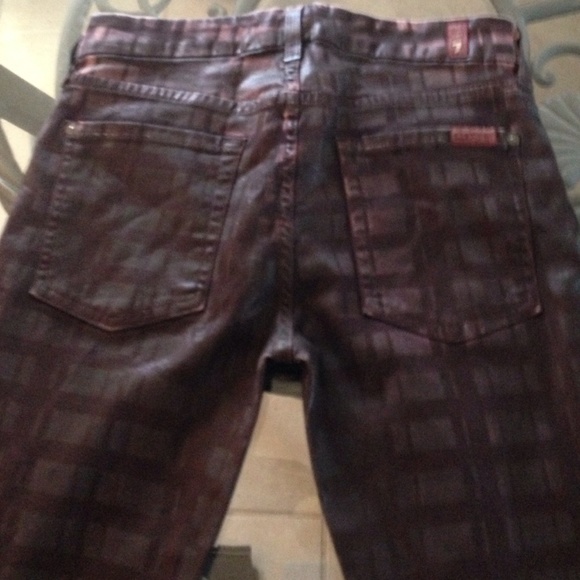 7 FOR ALL MANKIND SIZE 27 THE SKINNY NWOT BURGANDY - Picture 4 of 4