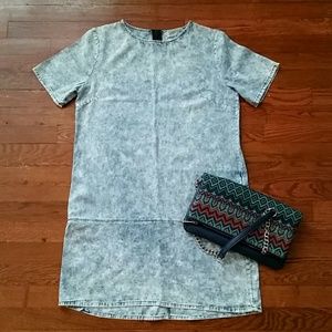 Stylish Acid Wash Mini Dress