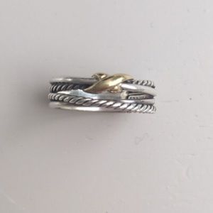 David Yurman authentic silver ring with 18K