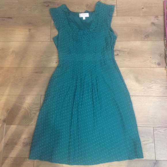 Stunning Anthropologie teal silk dress, size 0