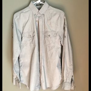Express Gray Button Down