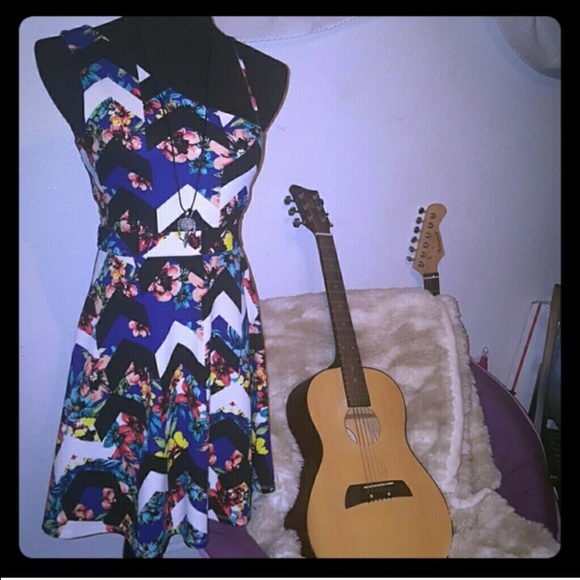 Floral + Chevron Dress - XL