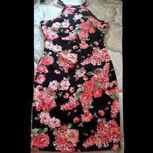 Black Floral BodyCon dress