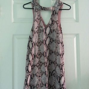 High-Neck Snakeskin Dress