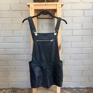 Forever 21 black leather overall!