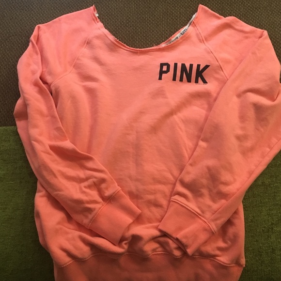 Victoria secret PINK sweatshirt Sz L Coral color!!