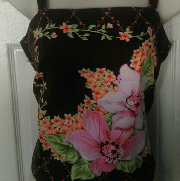 Gap floral design Brown tank