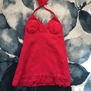 Pink halter tank top