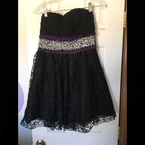 Size 11, black sparkly, homecoming dress.