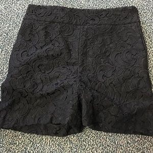 Express black lace shorts!!