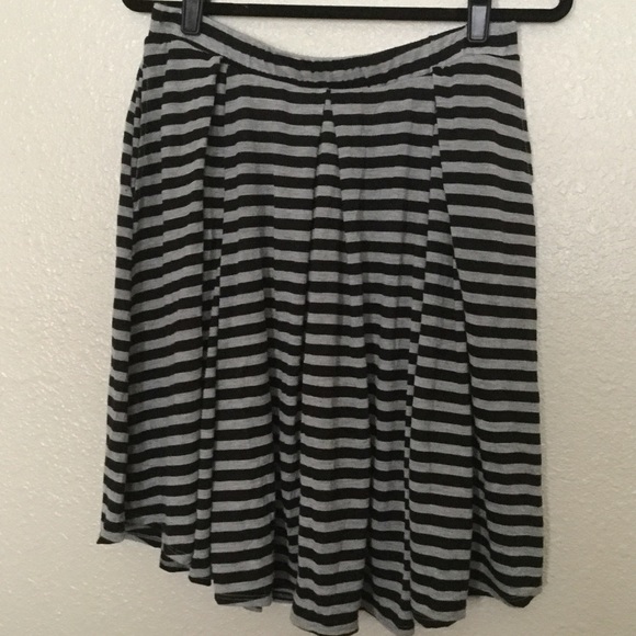 LuLaRoe Madison black and grey striped skirt