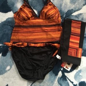 Swimsuit with matching sarong