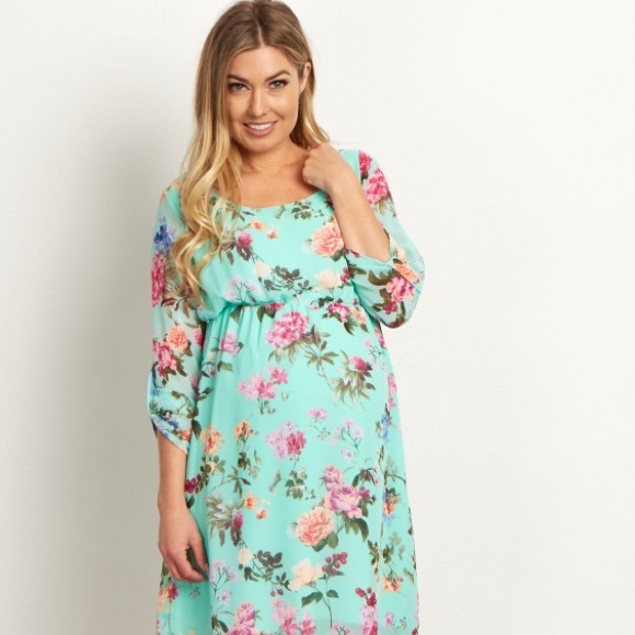 🚫🚫SOLD🚫🚫Maternity mint floral Pink Blush