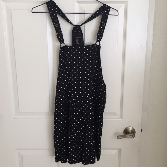 F21 polka dot pinafore apron dress - Picture 2 of 4
