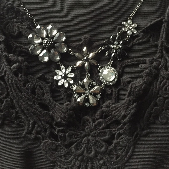 Black Floral Necklace