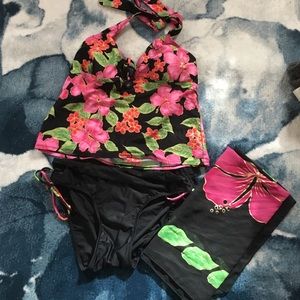 Swimsuit with matching sarong
