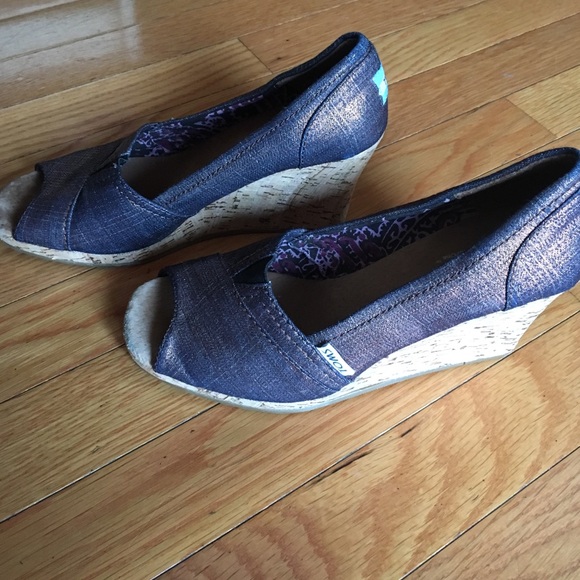 Toms Copper dusted denim Heel Peep toe - Picture 4 of 4