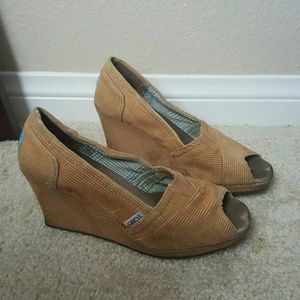 Toms Calypso Peep Toe Wedges