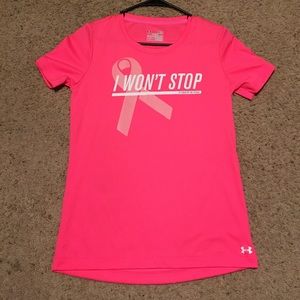 Women's "power in pink" under armour shirt
