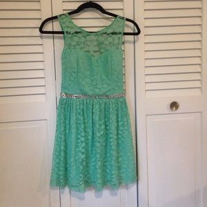 Mint green lace dress