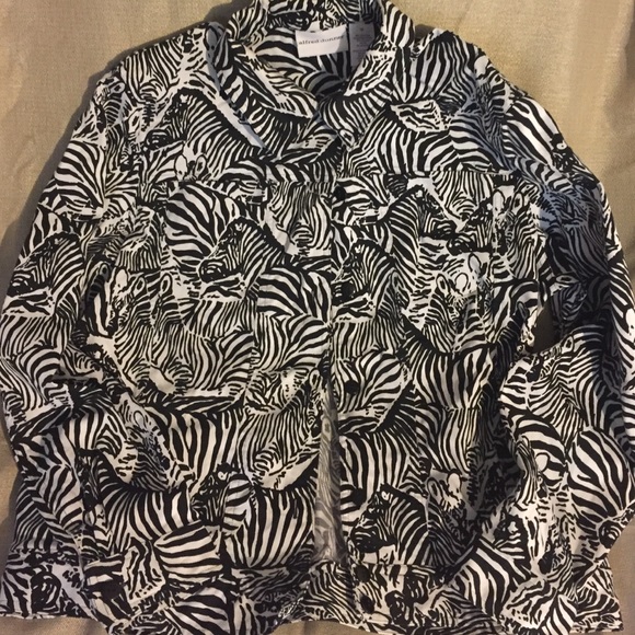 Alfred Dunner Zebra Print Jacket Size 12.