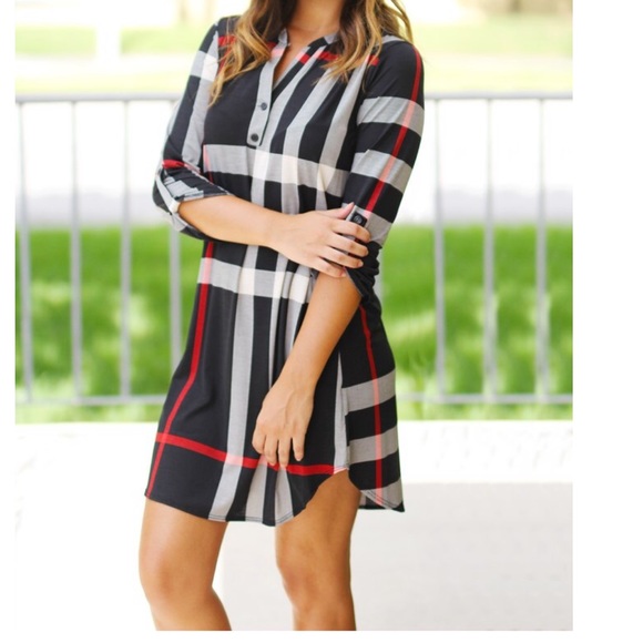 Plaid tunic dress ONE HOUR SALE LAST ONE - Picture 4 of 4