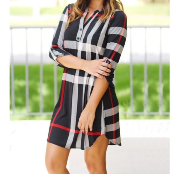 Plaid tunic dress ONE HOUR SALE LAST ONE - Picture 3 of 4