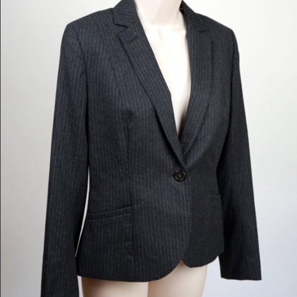 J crew super 120s blazer gray pinstripes