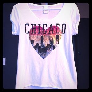 VIctoria's Secret Pink Sequined Chicago t-shirt