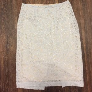 Worthington Light Blue Lace Pencil Skirt
