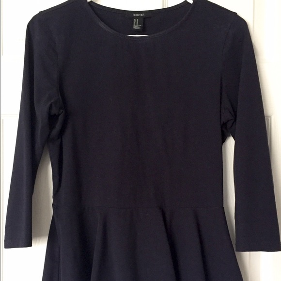 Navy Blue Peplum