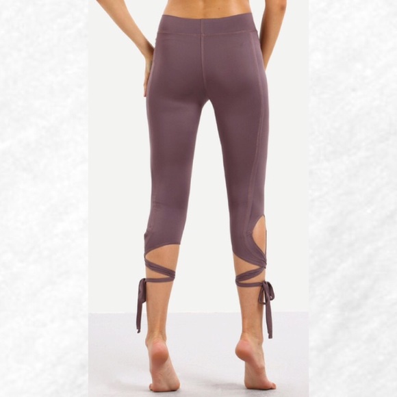 Last 1! Purple Ballerina Tie Leggings - Picture 2 of 3