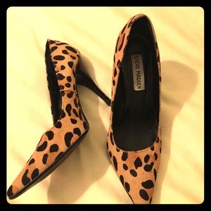 Steve Madden Tan and Black Print Heels