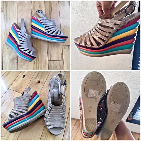 ‼️Sale‼️ Multicolored Wedge Heels 🍭