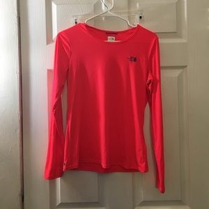 Highlighter pink north face fitted longsleeve