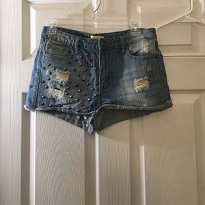 Forever 21 Jean shorts with rhinestones