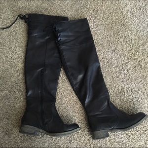 Black knee high boots