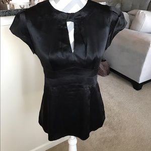 Nanette Lepore keyhole top black silk size 4