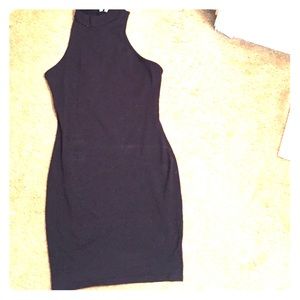 Black racerback mini dress