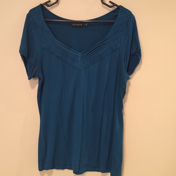 The Limited dark teal short sleeved top