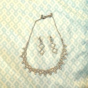 Silver Necklace and Earrings Set