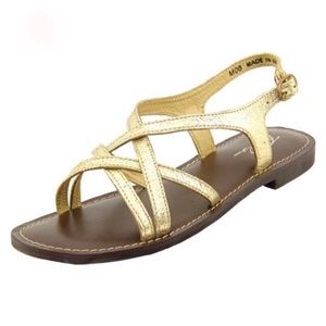 Rebels Gold Leather Gladiator Sandals