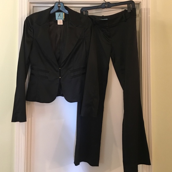 Marciano Satin-Like Two Piece Black Suit